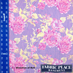 Cotton Jacquard Floral - Pink/Purple