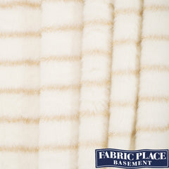 Faux Fur - Gold/White Stripe